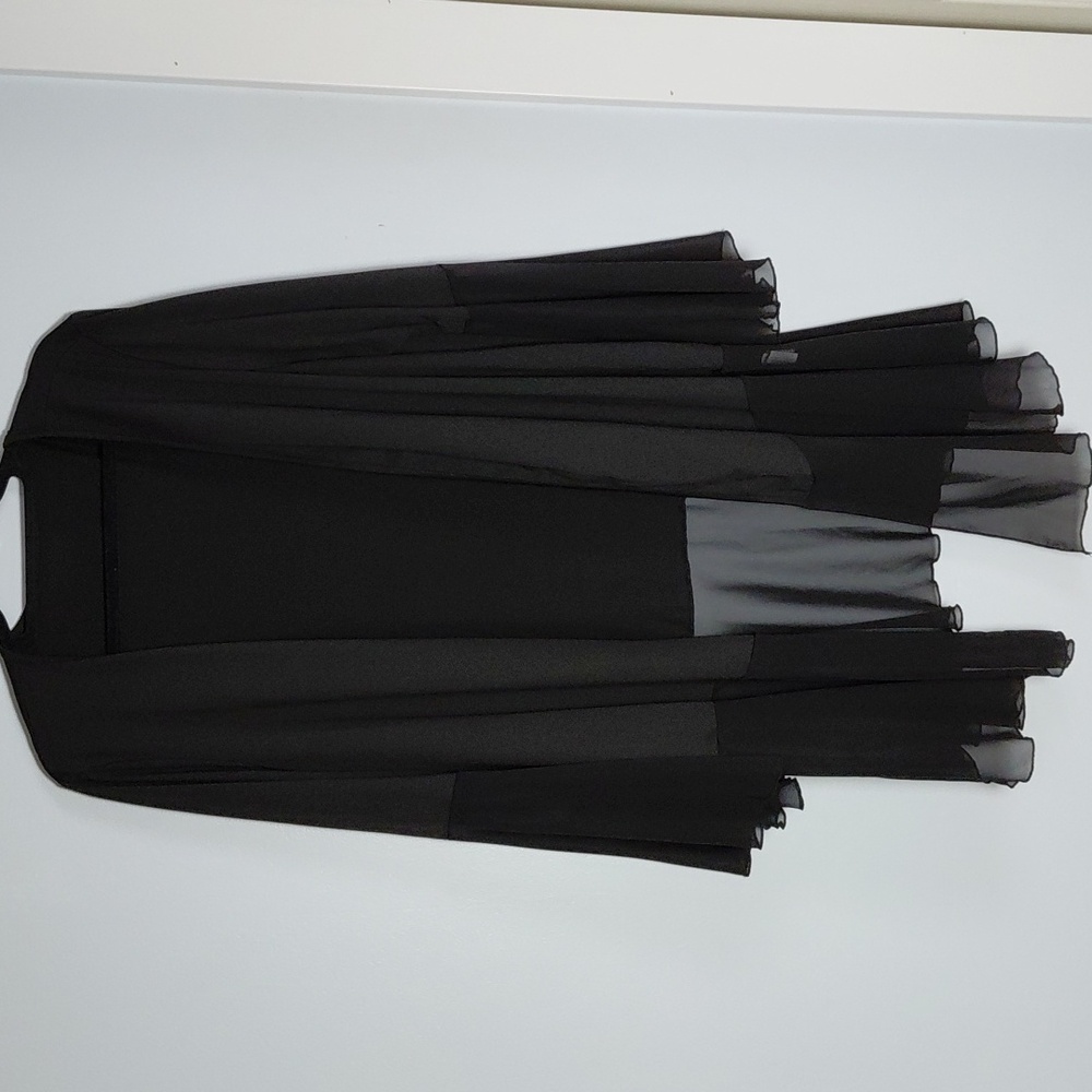 Whimsigoth Black Sheer Bell Sleeve Cardigan Witchy Flowy Moody Dark Romantic